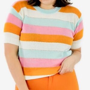 Shine Brighter Metallic Knit Top Size Large Brand 143 Story